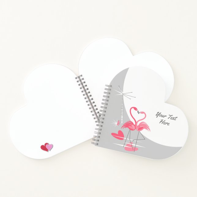 Flamingo Love Large Moon Text notebook heart (Inside)