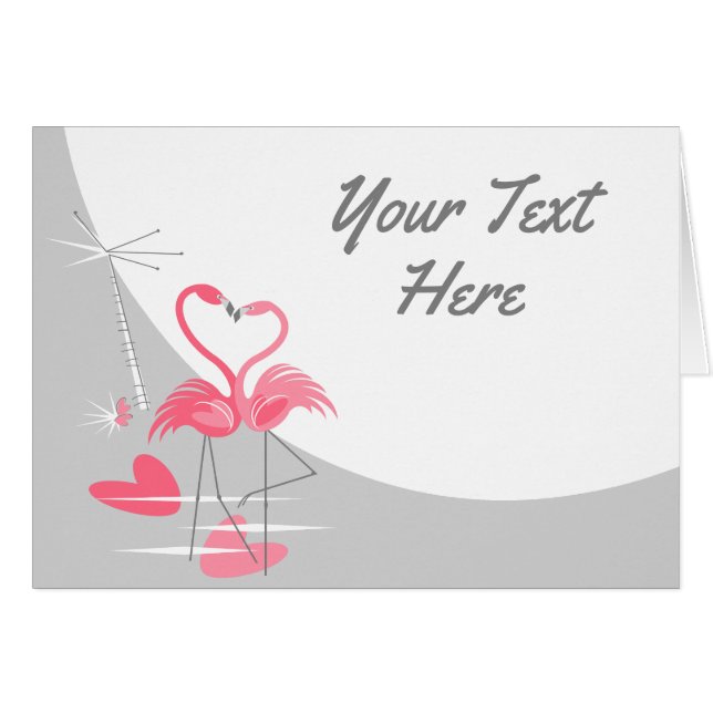 Flamingo Love Large Moon Your Text landscape (Front Horizontal)