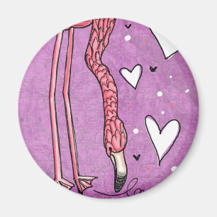 flamingo love magnet