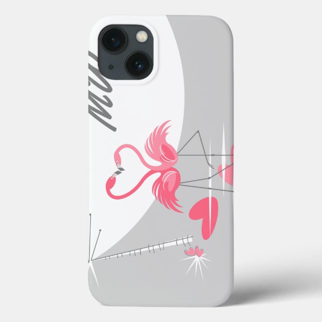 Flamingo Love Moon Monogram IPad Mini horizontal Case-Mate iPhone Case (Back)