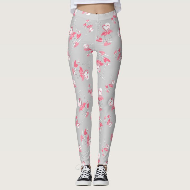 Flamingo Love Multi leggings (Front)