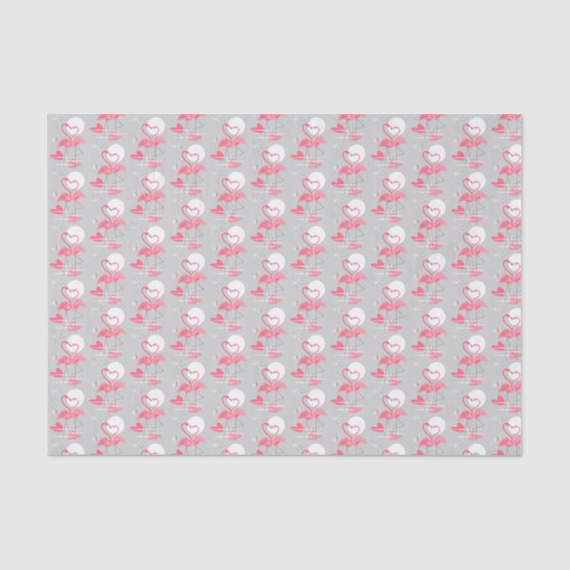 Flamingo Love Multi tissue paper tiled (Front)