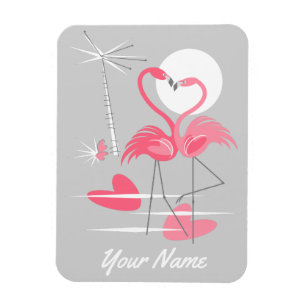 Flamingo Love Name flexible magnet