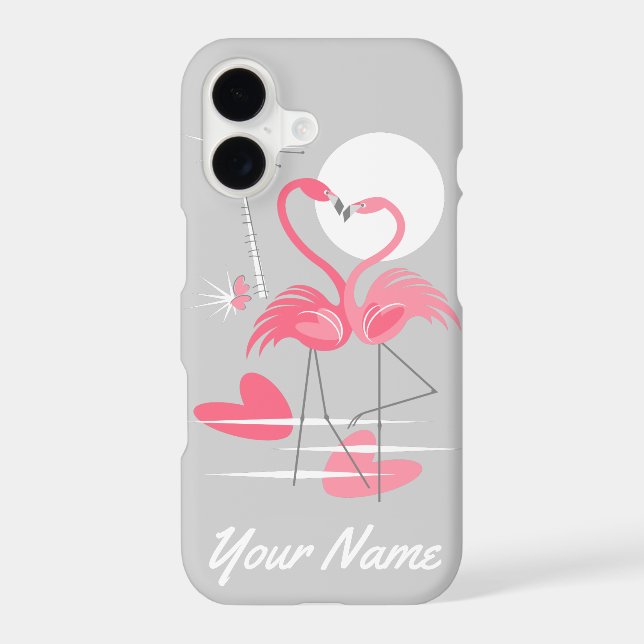 Flamingo Love Name iPhone 7 case (Back)