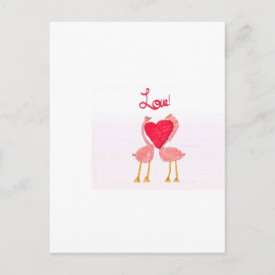 Flamingo Love Postcard