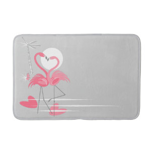Flamingo Love Side bath mat