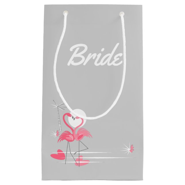 Flamingo Love Side Bride small Gift Bag (Front)
