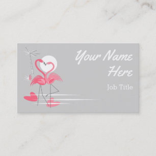 Flamingo Love Side business card