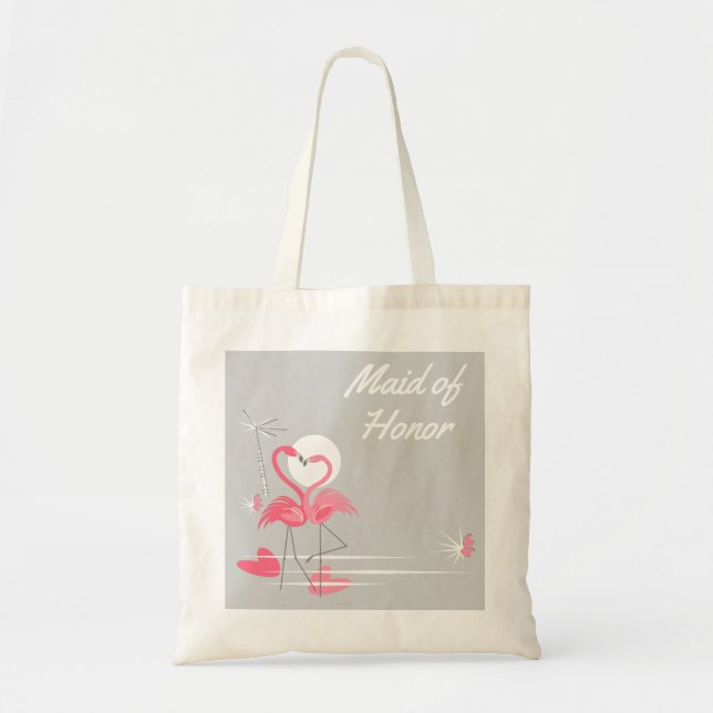 Flamingo Love Side Maid of Honour budget tote (Front)