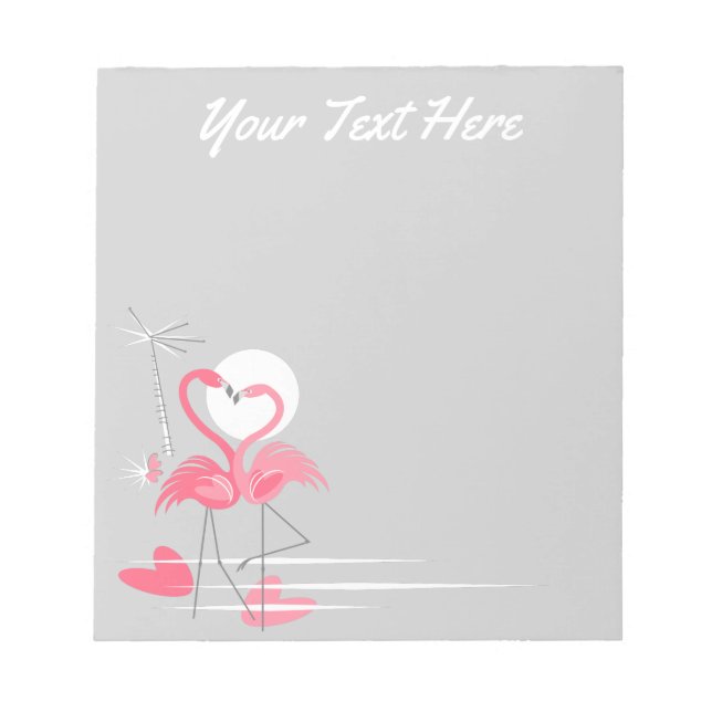 Flamingo Love Side Text notepad (Front)