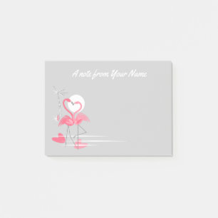 Flamingo Love Side Text post-it notes