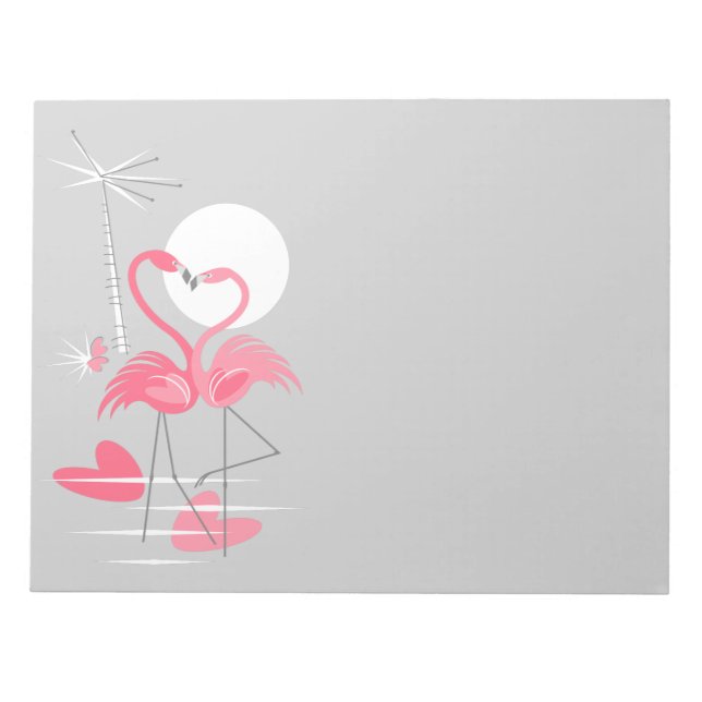 Flamingo Love Slim notepad horizontal (Front)