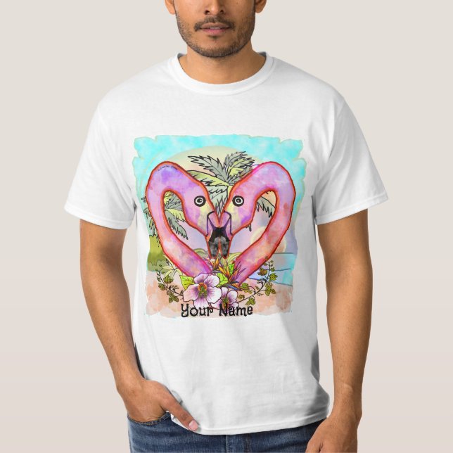 Flamingo Love  T-Shirt (Front)
