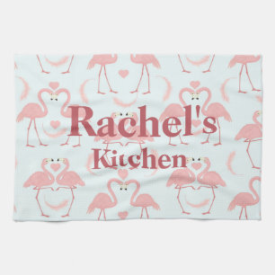 Flamingo Love Tea Towel