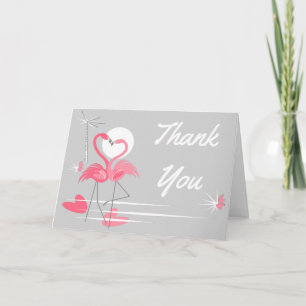 Flamingo Love Thank You landscape Card