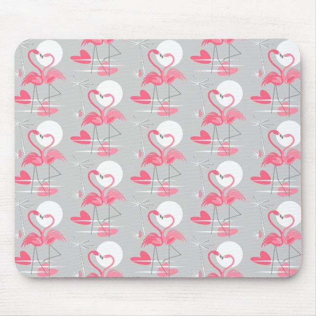 Flamingo Love Tiled mousepad horizontal (Front)