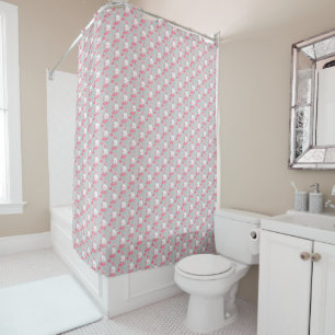 Flamingo Love Tiled shower curtain