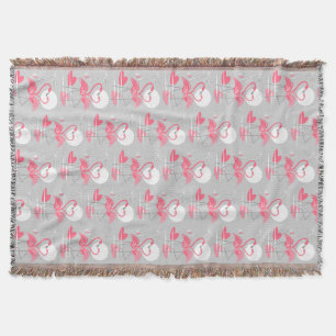 Flamingo Love Tiled throw blanket vertical