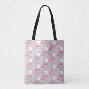 Flamingo Love Tiled tote bag