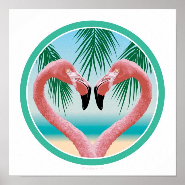 Flamingo Love (Tropical Valentine) Poster (Front)
