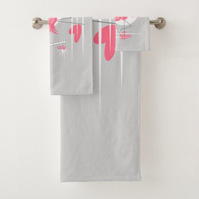 Flamingo Love Wide towel set (Insitu)