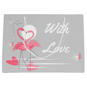 Flamingo Love With Love gift bag large