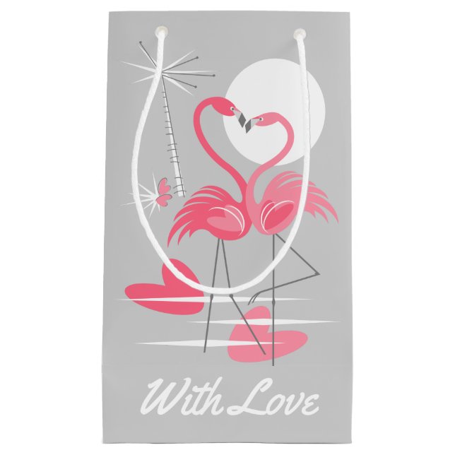 Flamingo Love With Love gift bag small (Front)