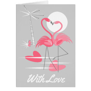 Flamingo Love With Love inside text grey