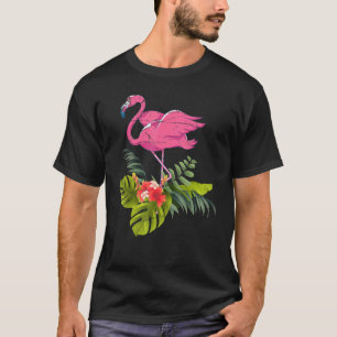Flamingo Lover Exotic Animal Flowers Tropical Bird T-Shirt