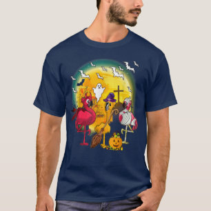 Flamingo Lover Funny Pumpkin Halloween Party 824  T-Shirt