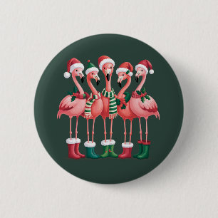 Flamingo Lover Gift Christmas Merry Xmas 6 Cm Round Badge