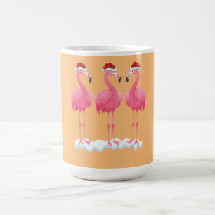 Flamingo Lover Xmas Lighting Santa Pink Flamingos Coffee Mug