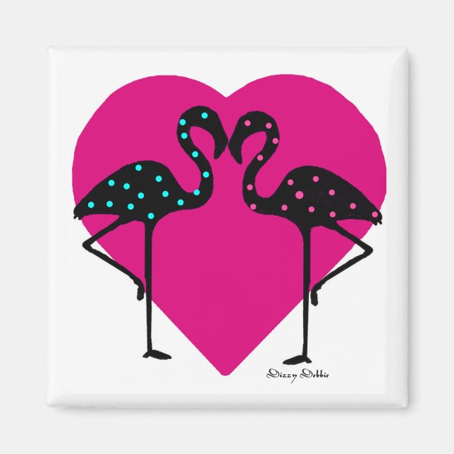 Flamingo lovers magnet (Front)