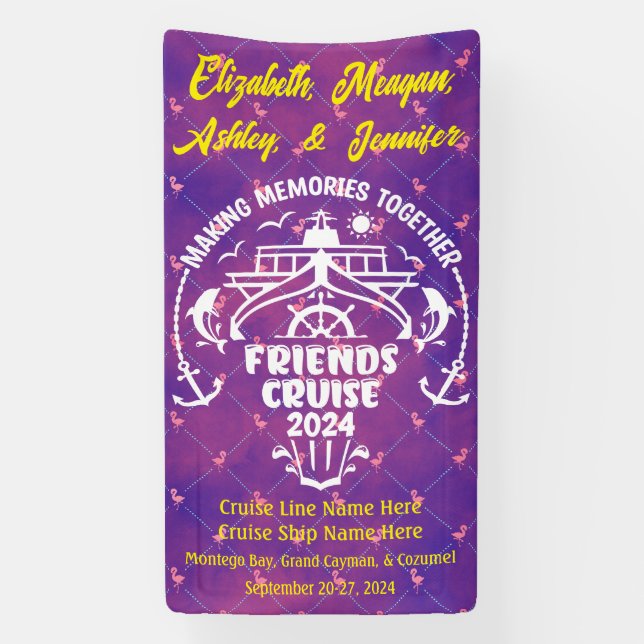 Flamingo Making Memories Together Friend Cruise Banner (Vertical)