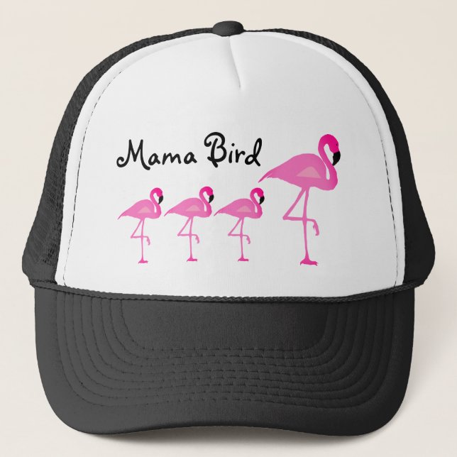 Flamingo Mama Bird Trucker Hat (Front)