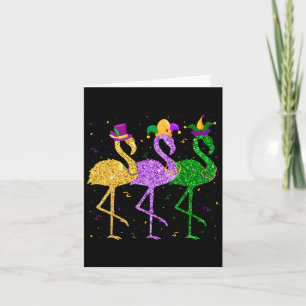 Flamingo Mardi Gras Funny Mask Beads Carnival Part Card