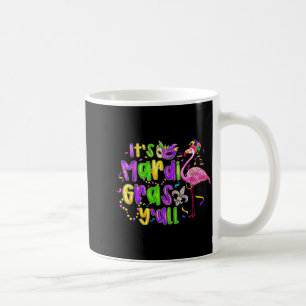 Flamingo Mardi Gras Yall Fleur De Lis Preppy Fat T Coffee Mug