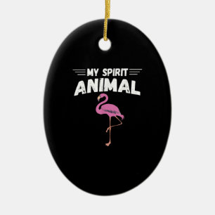 Flamingo Men Women Kids My Spirit Animal Ceramic Tree Decoration