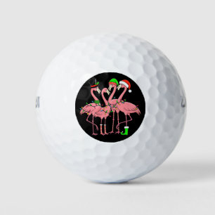 Flamingo Merry Christmas Funny Flamingo Lover Gift Golf Balls