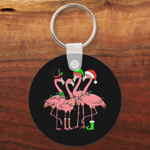 Flamingo Merry Christmas Funny Flamingo Lover Gift Key Ring