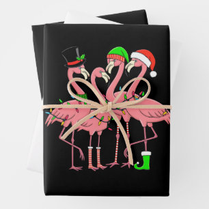Flamingo Merry Christmas Funny Flamingo Lover Gift Wrapping Paper Sheet