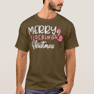 Flamingo Merry Christmas in July, Santa Cap Funny T-Shirt