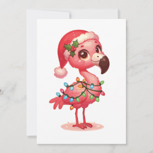 Flamingo Merry Christmas Winter Animals Flamingos Holiday Card