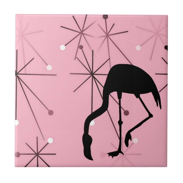 Flamingo MidCentury Modern Atomic Starburst Tile (Front)