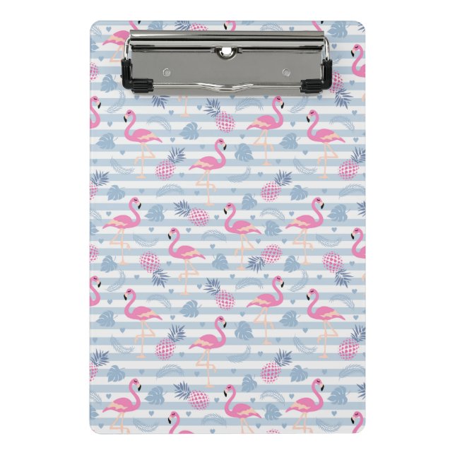 Flamingo Mini Clipboard - Pink & Blue (Front)