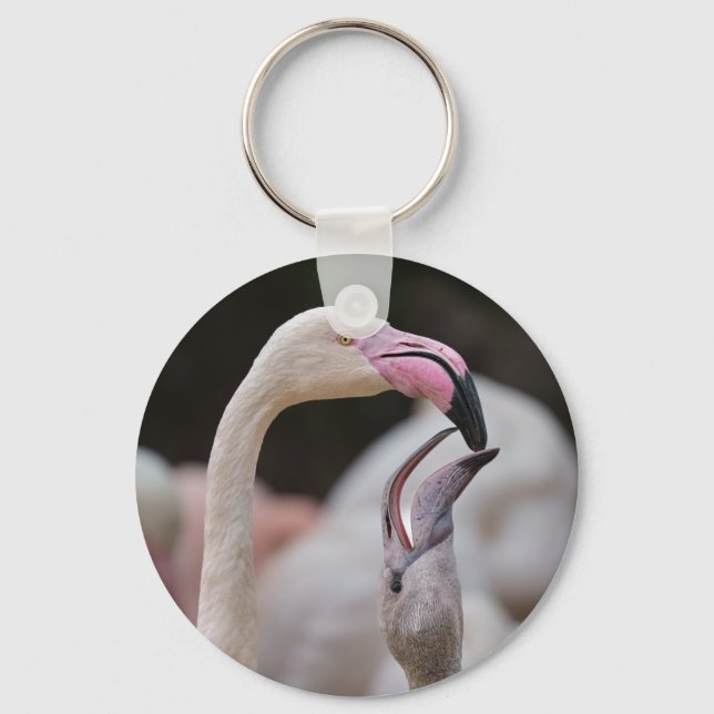 Flamingo Mother And Baby Key Ring (Front)