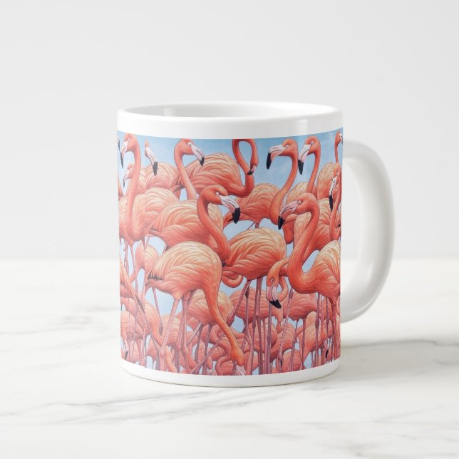 Flamingo Mug, Jumbo Coffee Mug (Front Right)