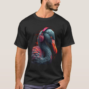 Flamingo Music  Bird Headphones Animal Flamingo T-Shirt
