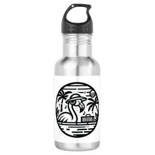 Flamingo Music Paradise - Vibrant Tropical Art 532 Ml Water Bottle
