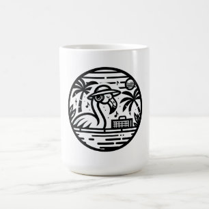 Flamingo Music Paradise - Vibrant Tropical Art Coffee Mug